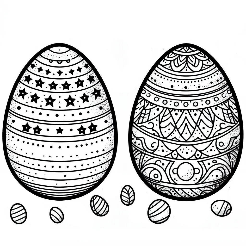 Easter Eggs and Stars 🐣⭐ Coloring Page